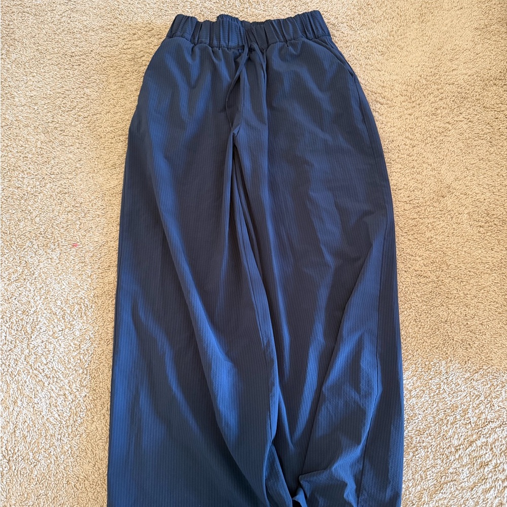 Navy Elastic Waist Pants